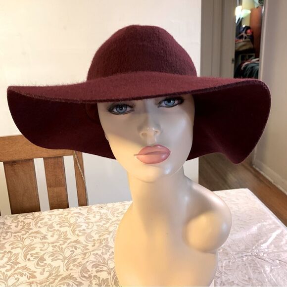 A New Day Maroon Floppy 100% Wool Hat OSFA gorgeous - Picture 1 of 7